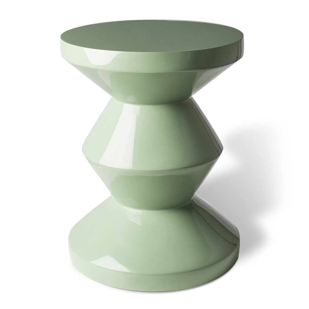 POLSPOTTEN - Zig Zag Hocker | Synthetisches Material / oliv