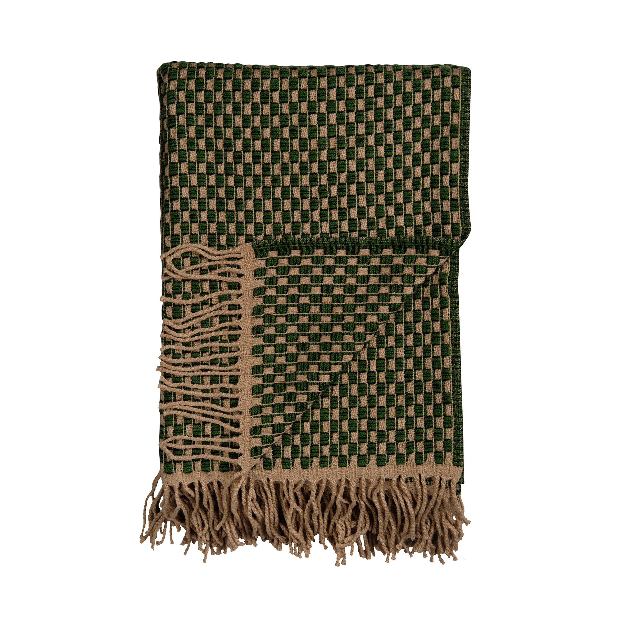 Røros Tweed - Isak Wolldecke | grün/beige