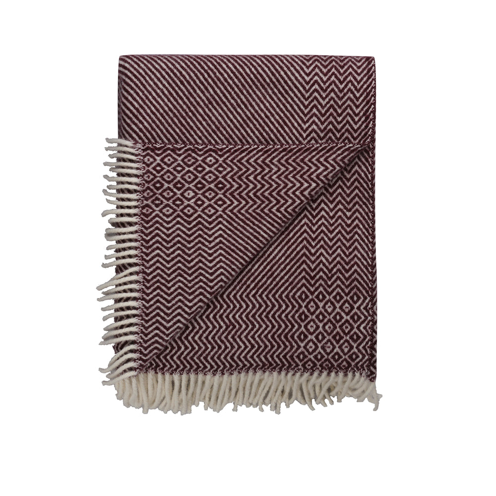 Røros Tweed - Kattefot Wolldecke | burgund