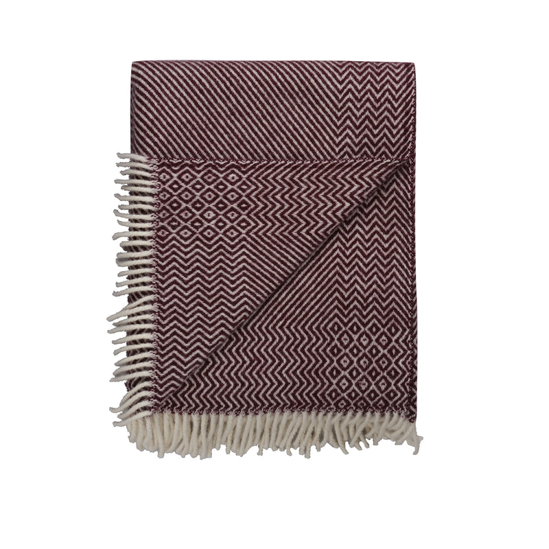 Røros Tweed - Kattefot Wolldecke | burgund