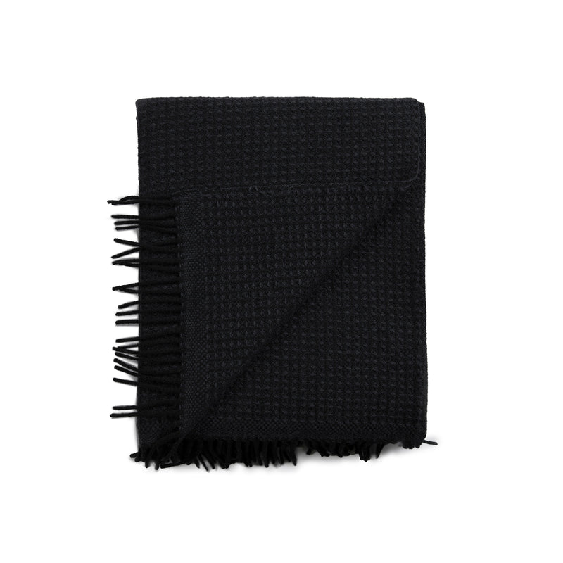 Røros Tweed - Vega Wolldecke | schwarz
