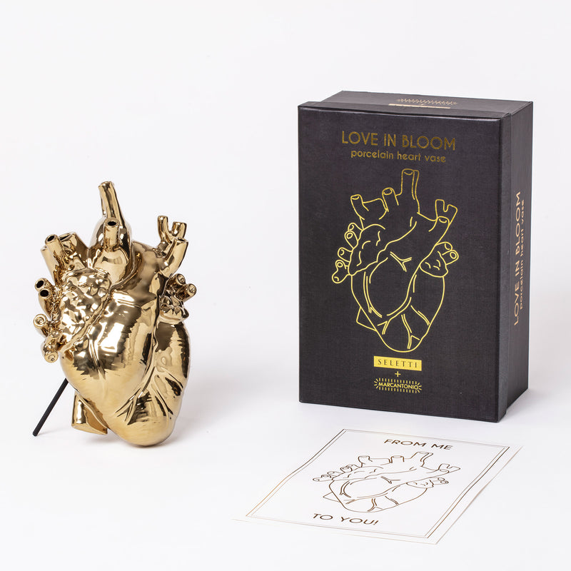 Seletti - Love in Bloom Heart Vase | gold