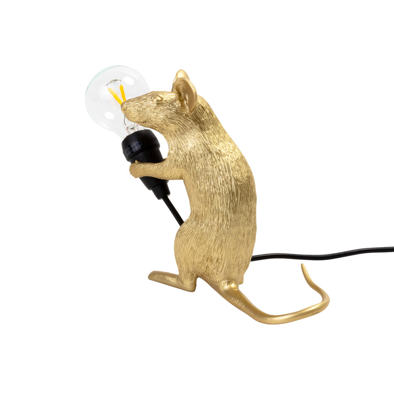 Seletti - Mouse Sitting Tischleuchte | gold