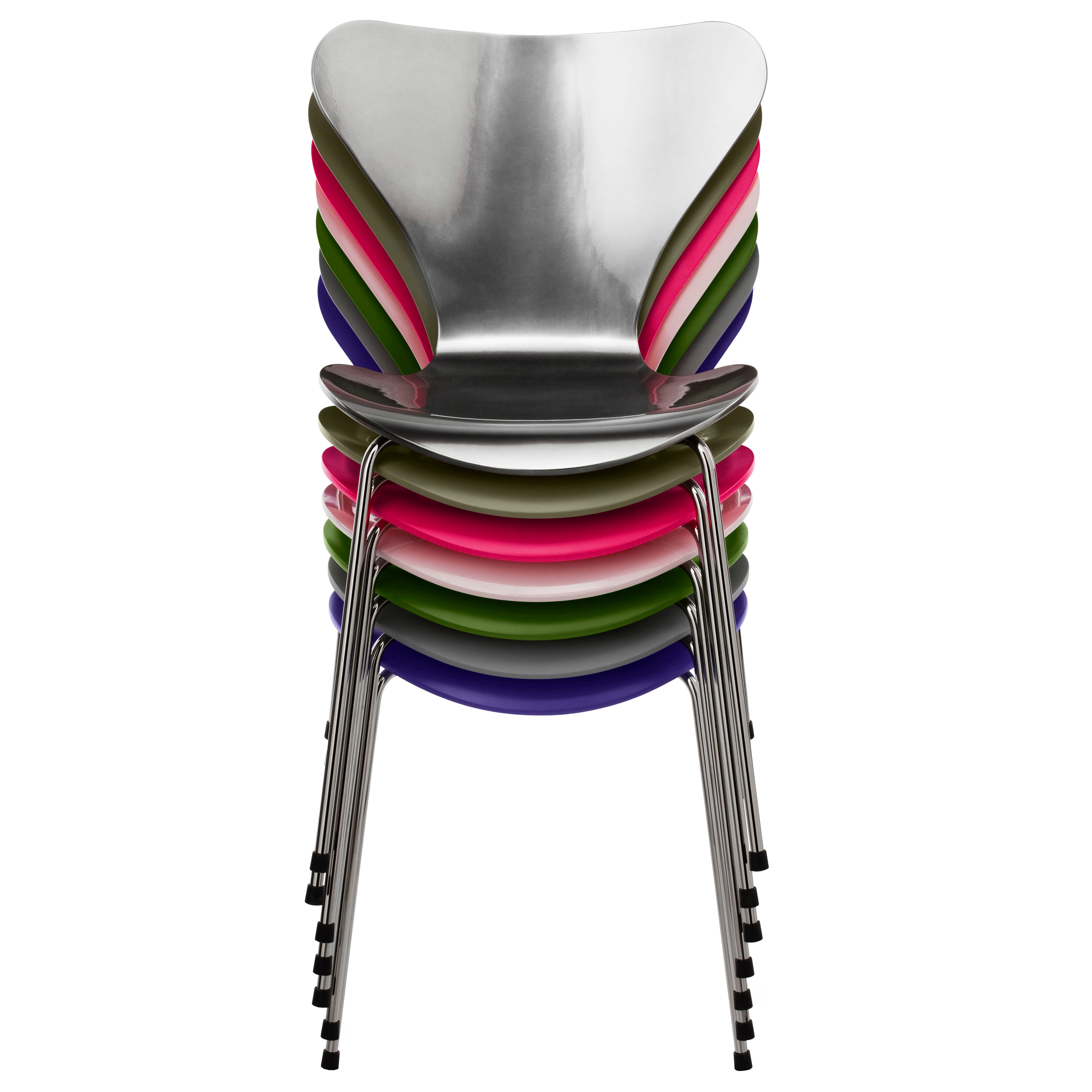 Fritz Hansen - Serie 7 Stuhl Chrom | Esche weiß gefärbt / Chrom