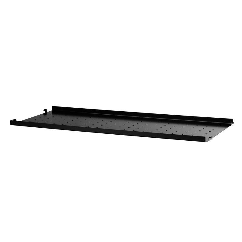 String - Metallboden mit niedriger Kante | 78 x 30 cm / schwarz