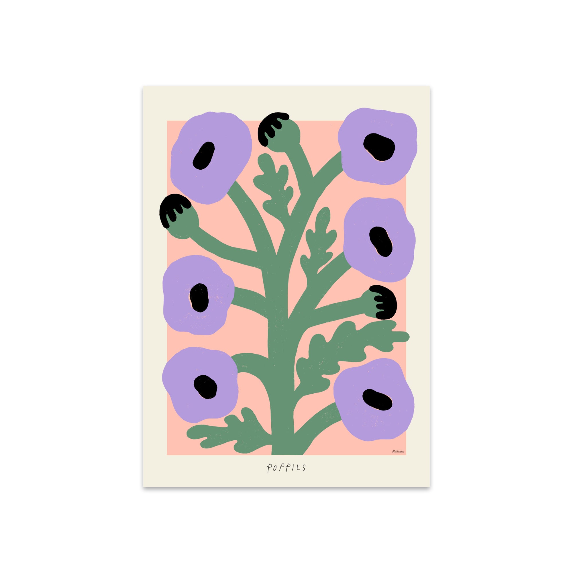 The Poster Club - Purple Poppies von Madelen Möllard | 50 x 70 cm