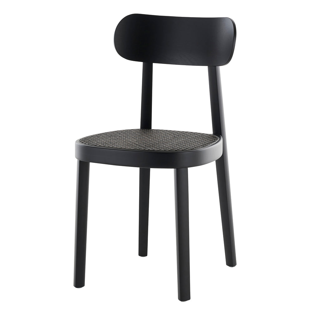 Thonet - 118 Stuhl | Buche schwarz gebeizt / Single / Rohrgeflecht Dark Melange