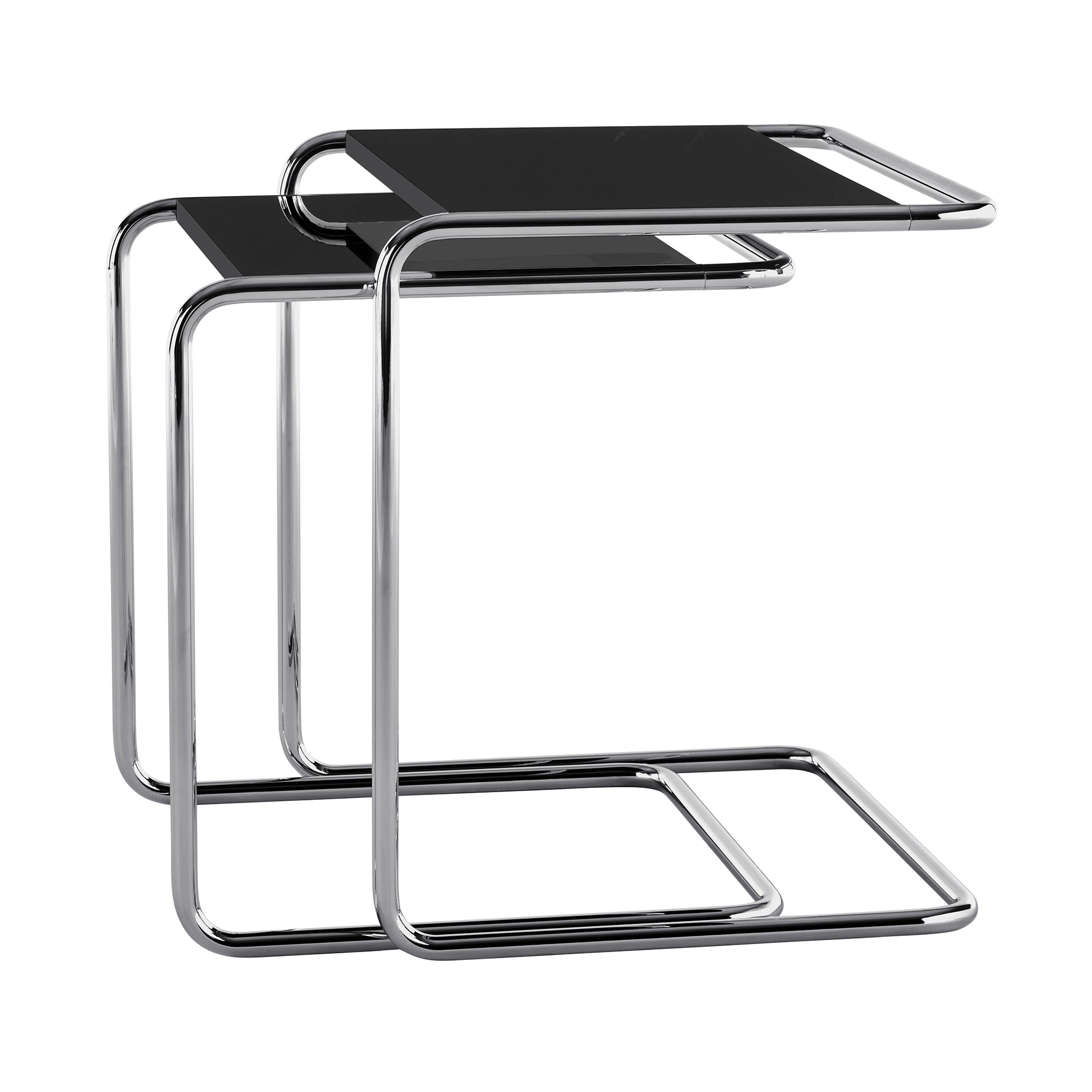 Thonet - JS. THONET by Jil Sander B 97 Beistelltisch | high-gloss graphite blac / Glossy Titan