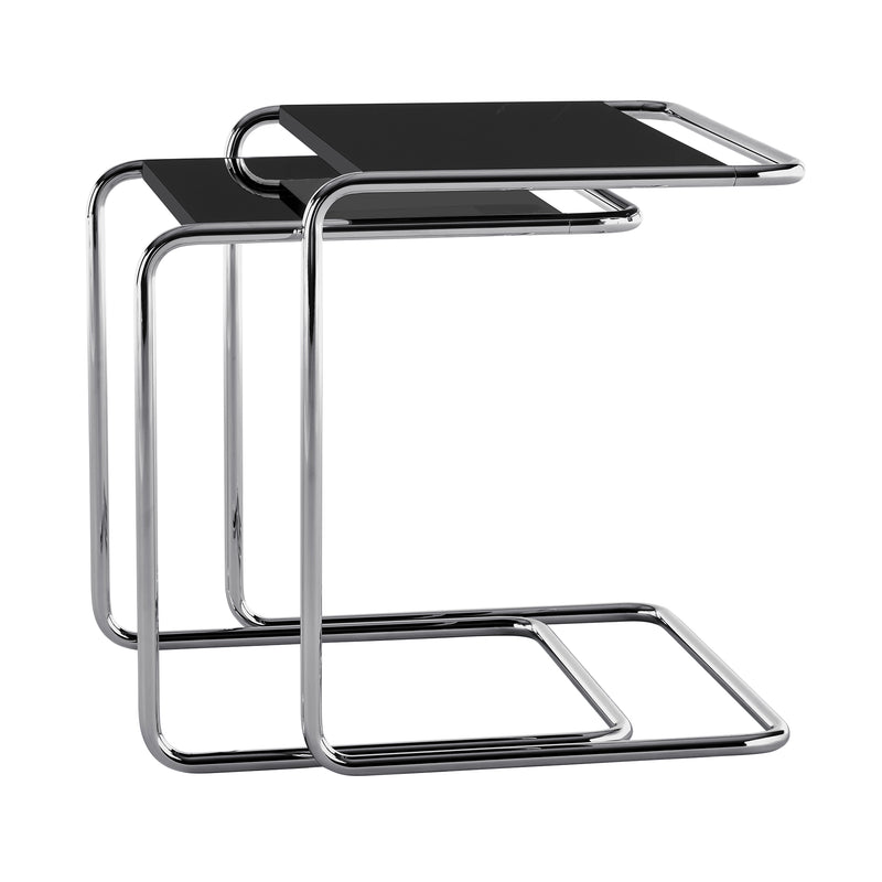 Thonet - JS. THONET by Jil Sander B 97 Beistelltisch | high-gloss graphite blac / Glossy Titan
