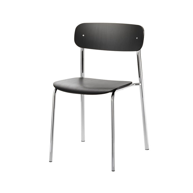 Thonet - S 243 Stuhl | Buche schwarz gebeizt / verchromt