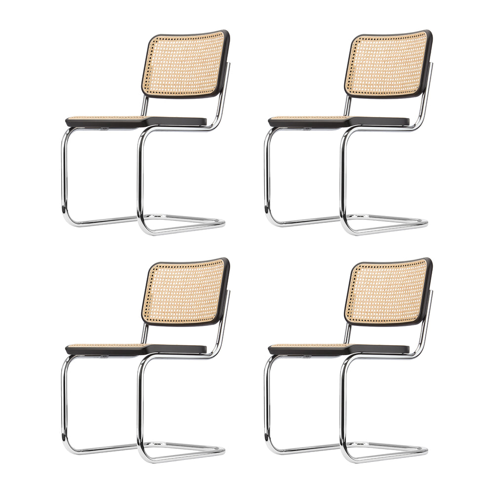 Thonet - S 32 Freischwinger Set | 4er-Set / Buche schwarz gebeizt (TP 29)
