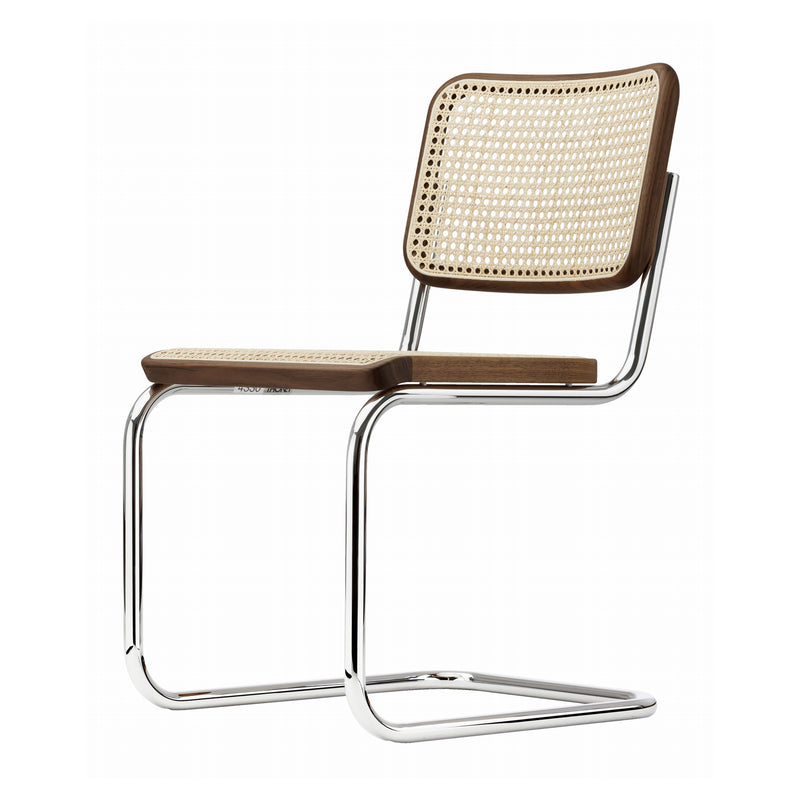 Thonet - S 32 V Stuhl | Geflecht natur / nussbaumfarben (TP 24) / Chrom