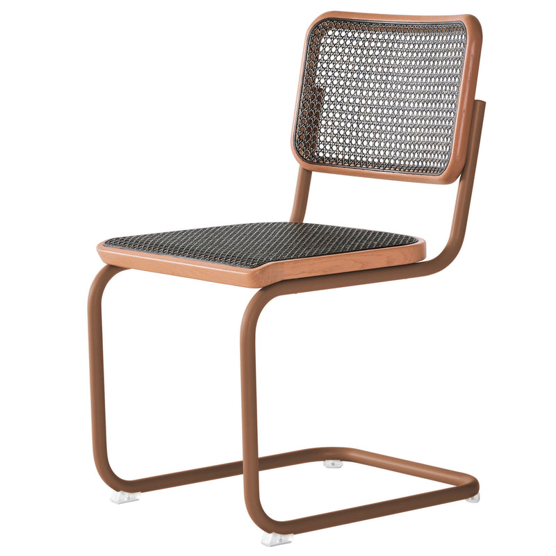 Thonet - S 32 V Stuhl | Geflecht dark / Eiche natur / rosenholz