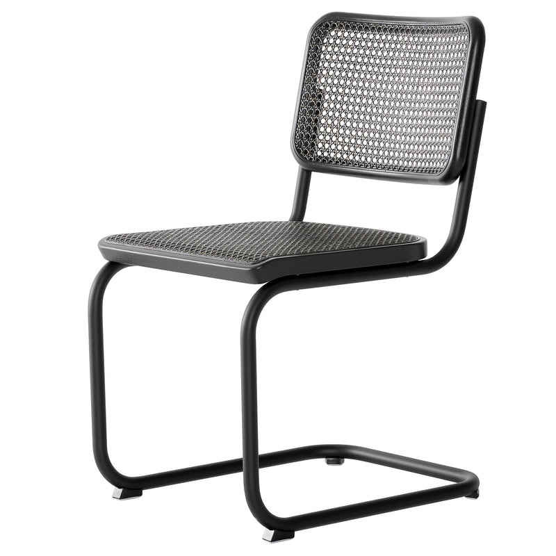 Thonet - S 32 V Stuhl | Geflecht dark / Eiche natur / schwarz