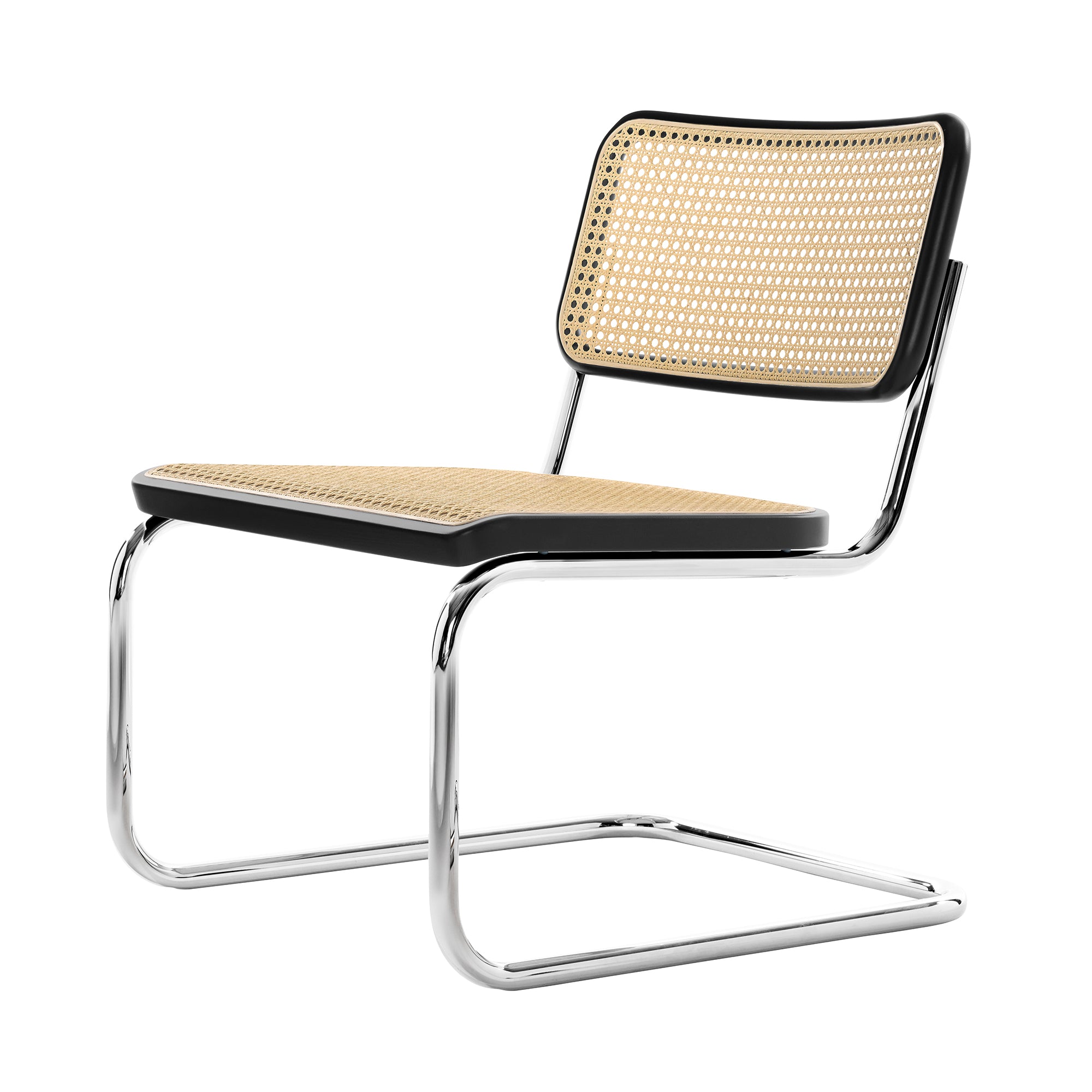 Thonet - S 32 VL Lounge Stuhl | Buche schwarz gebeizt / chrom