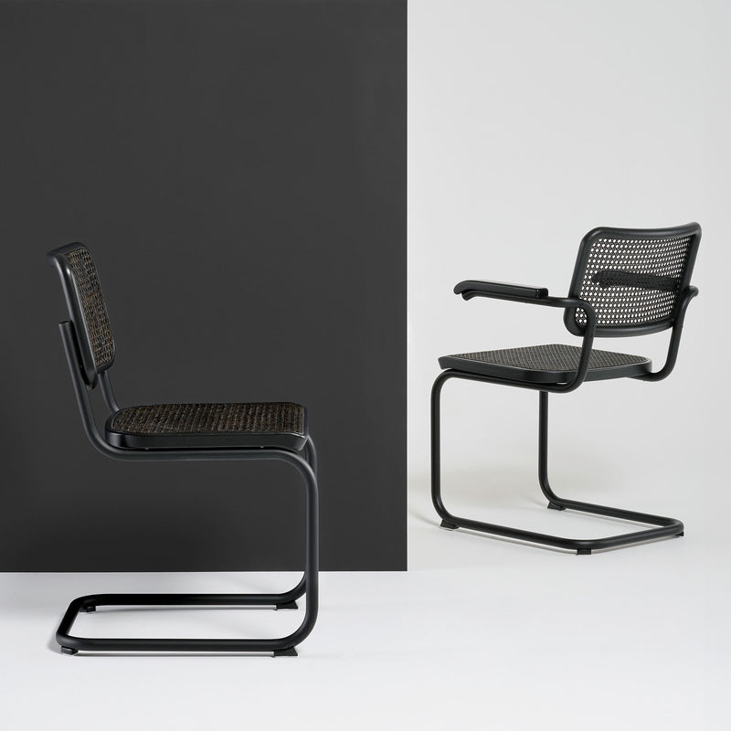 Thonet - S 64 V Freischwinger | Geflecht dark / Eiche gebeizt / schwarz
