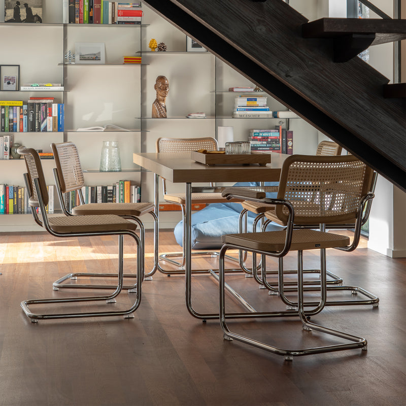 Thonet - S 32 V Stuhl | Geflecht natur / Buche natur / Chrom