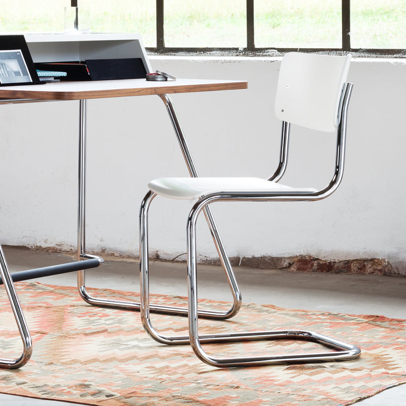 Thonet - S 43 Freischwinger Chrom | weiß / Chrom