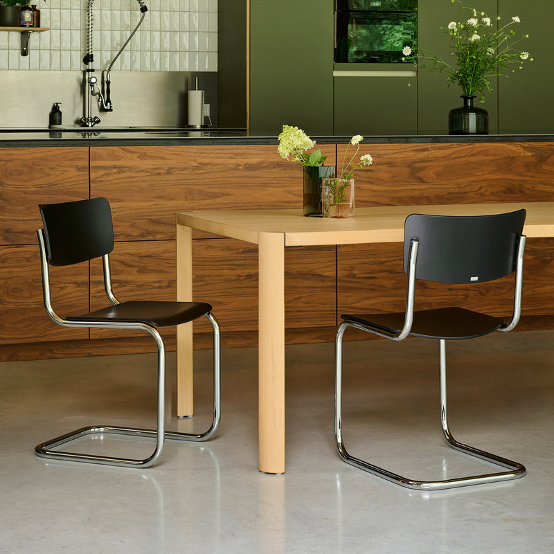 Thonet - S 43 Freischwinger Chrom | schwarz / Chrom