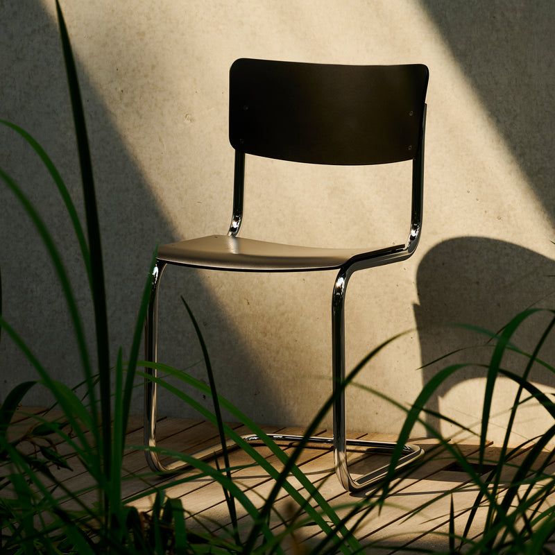 Thonet - S 43 Freischwinger Chrom | schwarz / Chrom