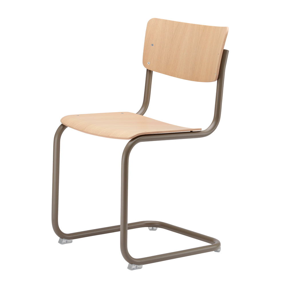 Thonet - S 43 Freischwinger Chrom | natur / beigegrau