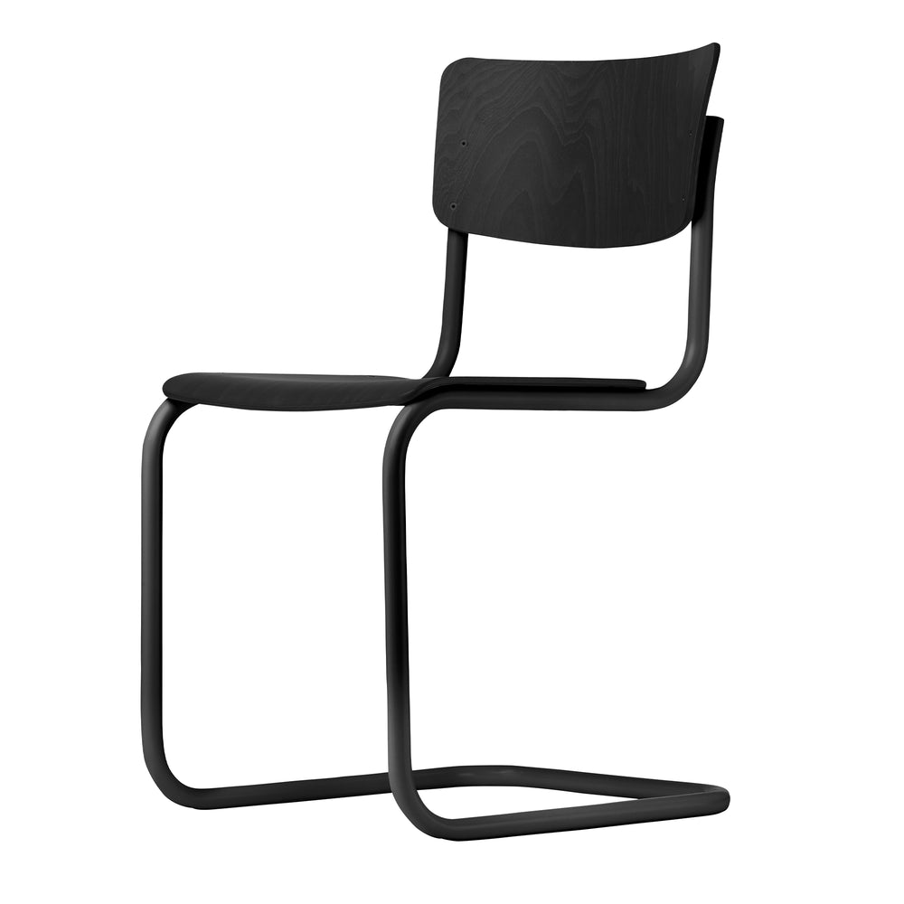 Thonet - S 43 Freischwinger Chrom | schwarz / schwarz