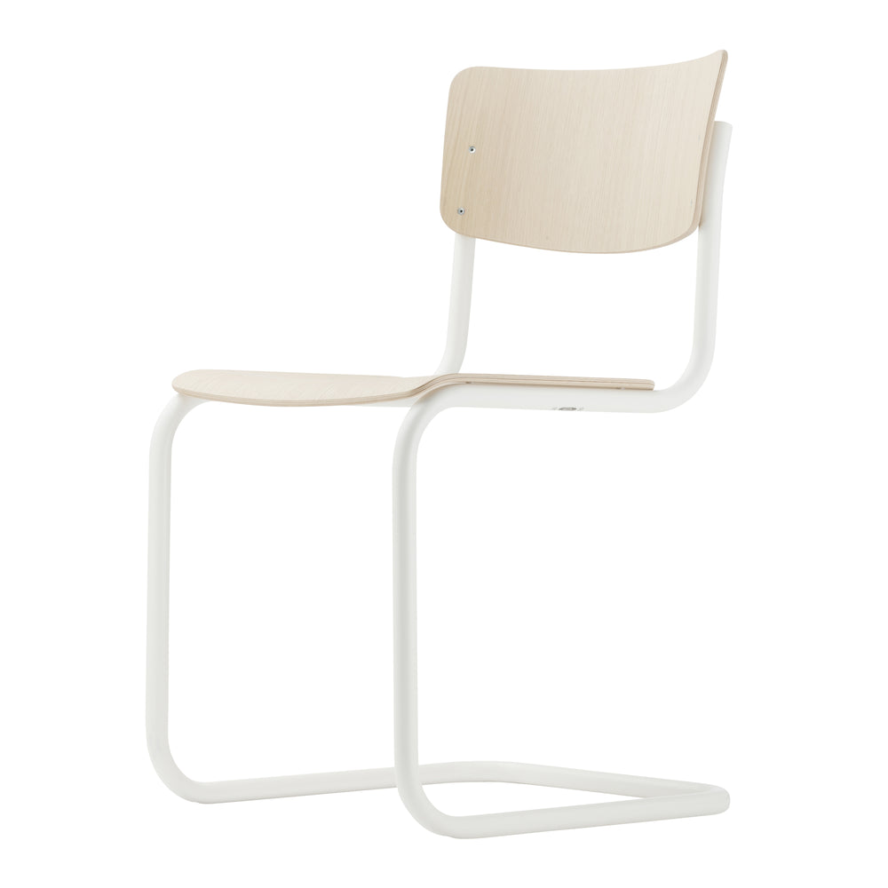 Thonet - S 43 Freischwinger Chrom | natur hell / weiß