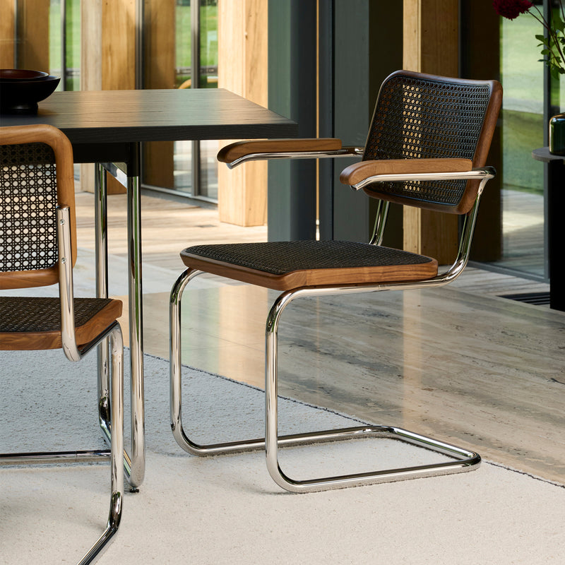Thonet - S 64 V Freischwinger | Geflecht dark / Nussbaum / Chrom