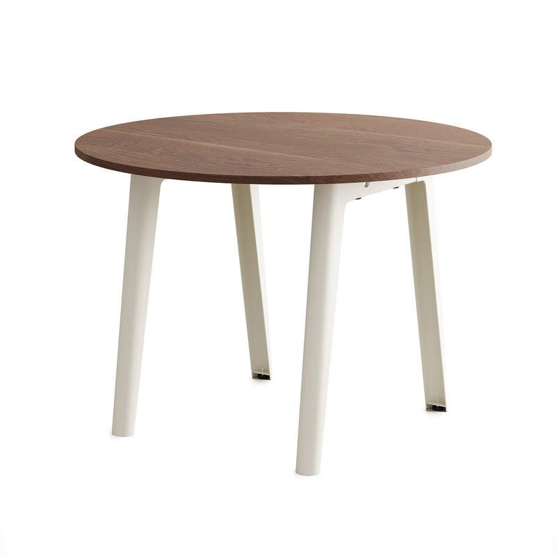 TipToe - NEW MODERN Esstisch rund | Walnuss / creme weiß