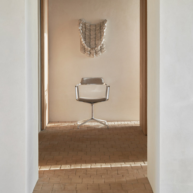 Vipp - 452 Drehstuhl | Gleiter / dark sand / Aluminium poliert