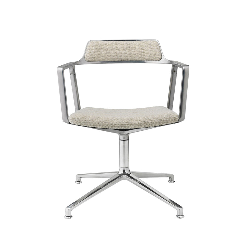 Vipp - 452 Drehstuhl | Gleiter / off white / Aluminium poliert