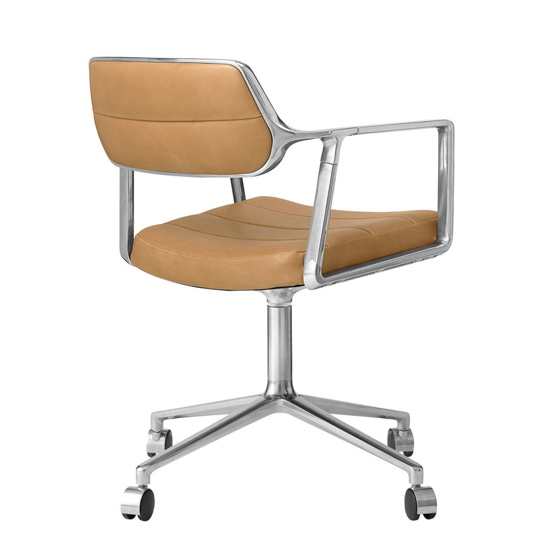 Vipp - 453 Swivel Drehstuhl | Rollen / Leder camel