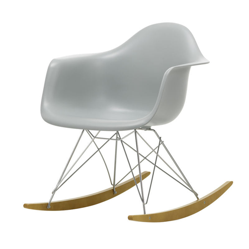 Vitra - Eames Plastic Armchair RAR | Kufen Ahorn gelblich / hellgrau RE / verchromt