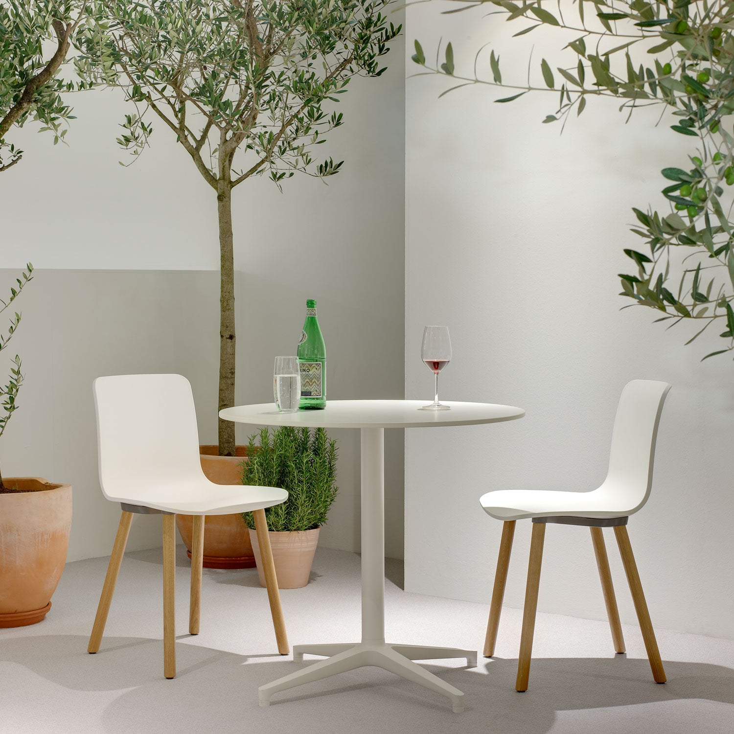 Vitra - Hal RE Wood Stuhl | Filzgleiter / baumwollweiß