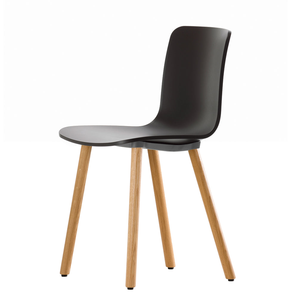 Vitra - Hal RE Wood Stuhl | Kunststoffgleiter / basic dark