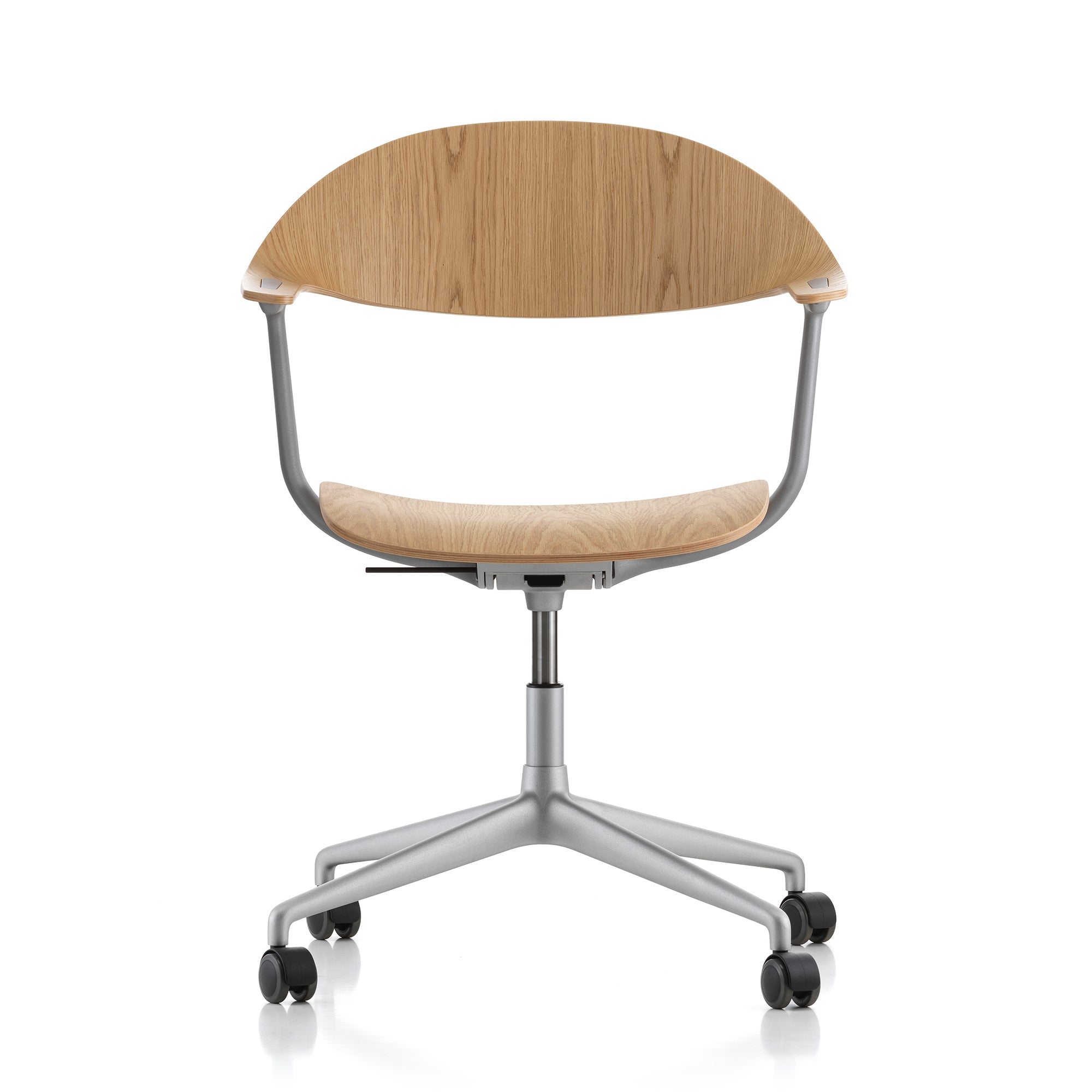 Vitra - Mynt Bürostuhl Viersterngestell | Aluminium gestrahlt / Eiche natur