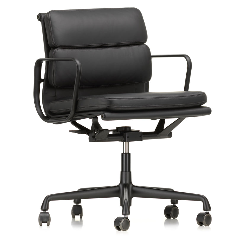 Vitra - Soft Pad Chair EA 217 | Leder Premium F/Plano - nero/nero / tiefschwarz