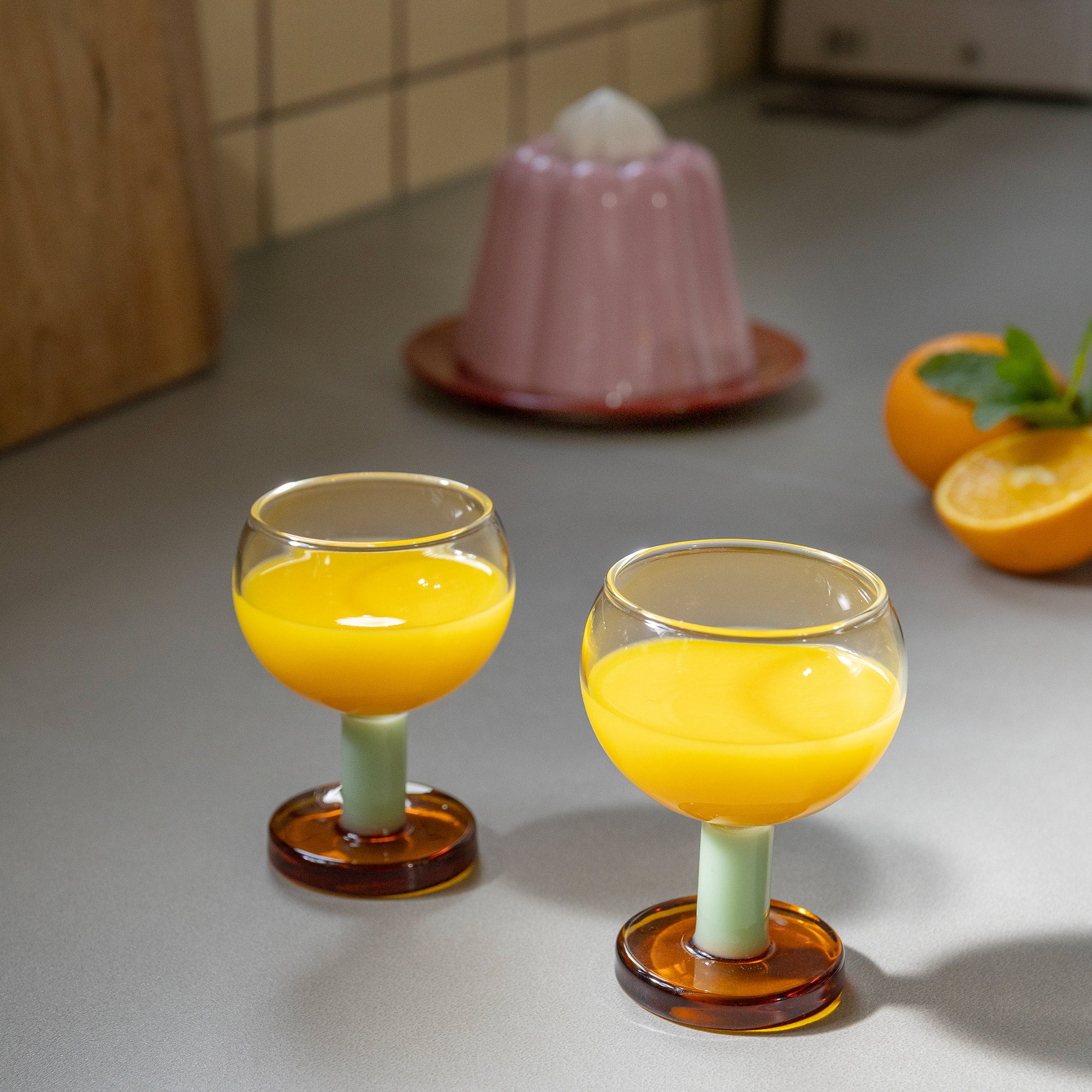 &amp;klevering - Cantine Coupeglas | amber/grün