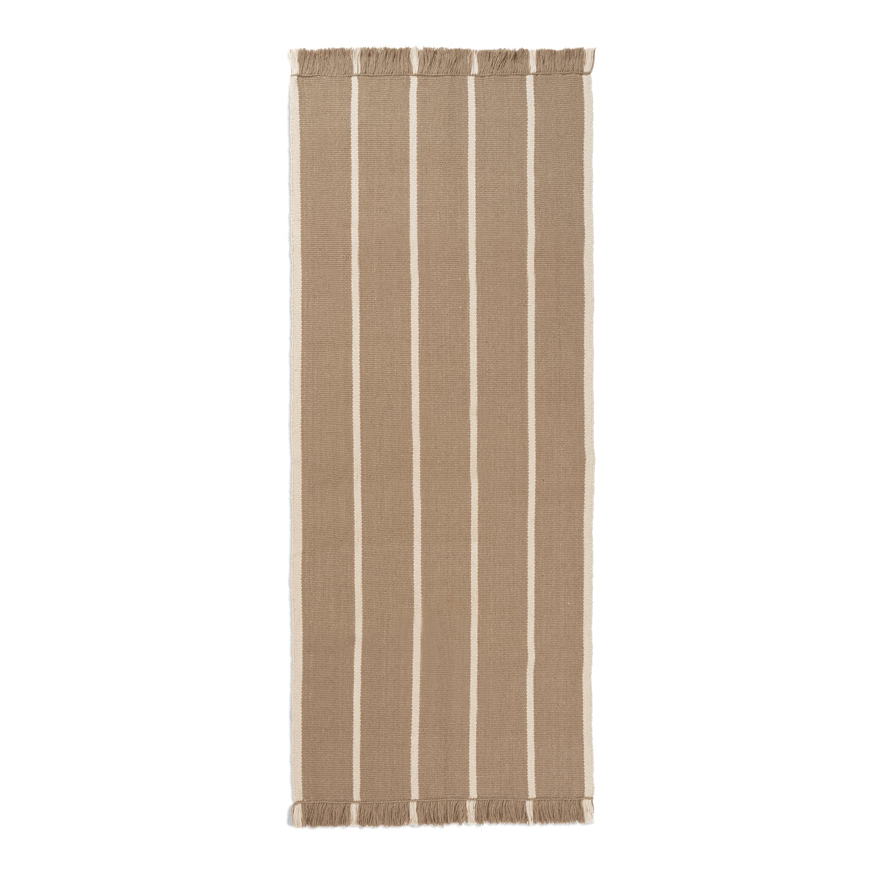 Ferm Living - Calm Kelim Teppichläufer | dark sand/off-white