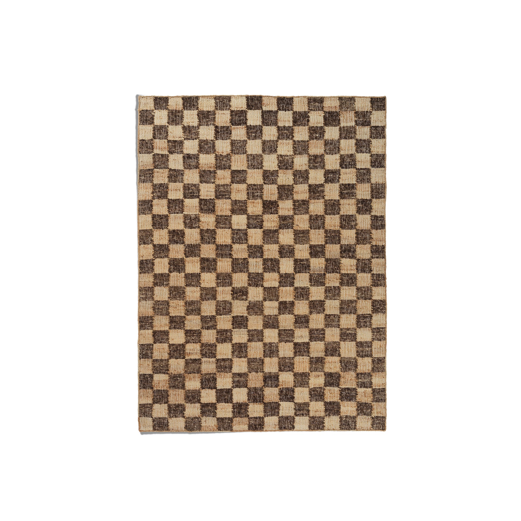 Ferm Living - Check Woll-Jute Teppich | 140 x 200 cm / coffee