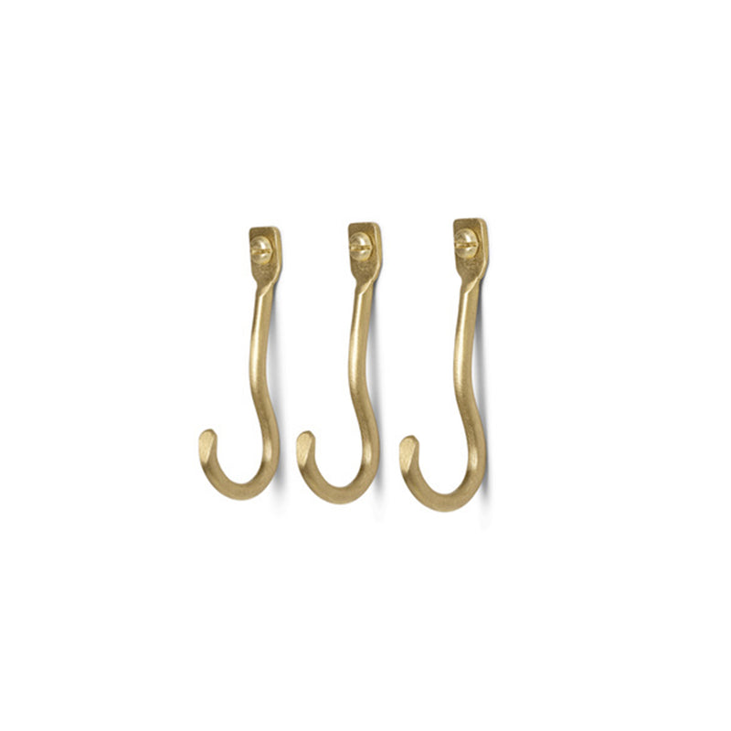 Ferm Living - Curvature Wandhaken | 3er-Set / Messing