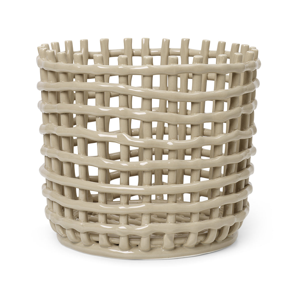Ferm Living - Keramik Korb | groß / cashmere