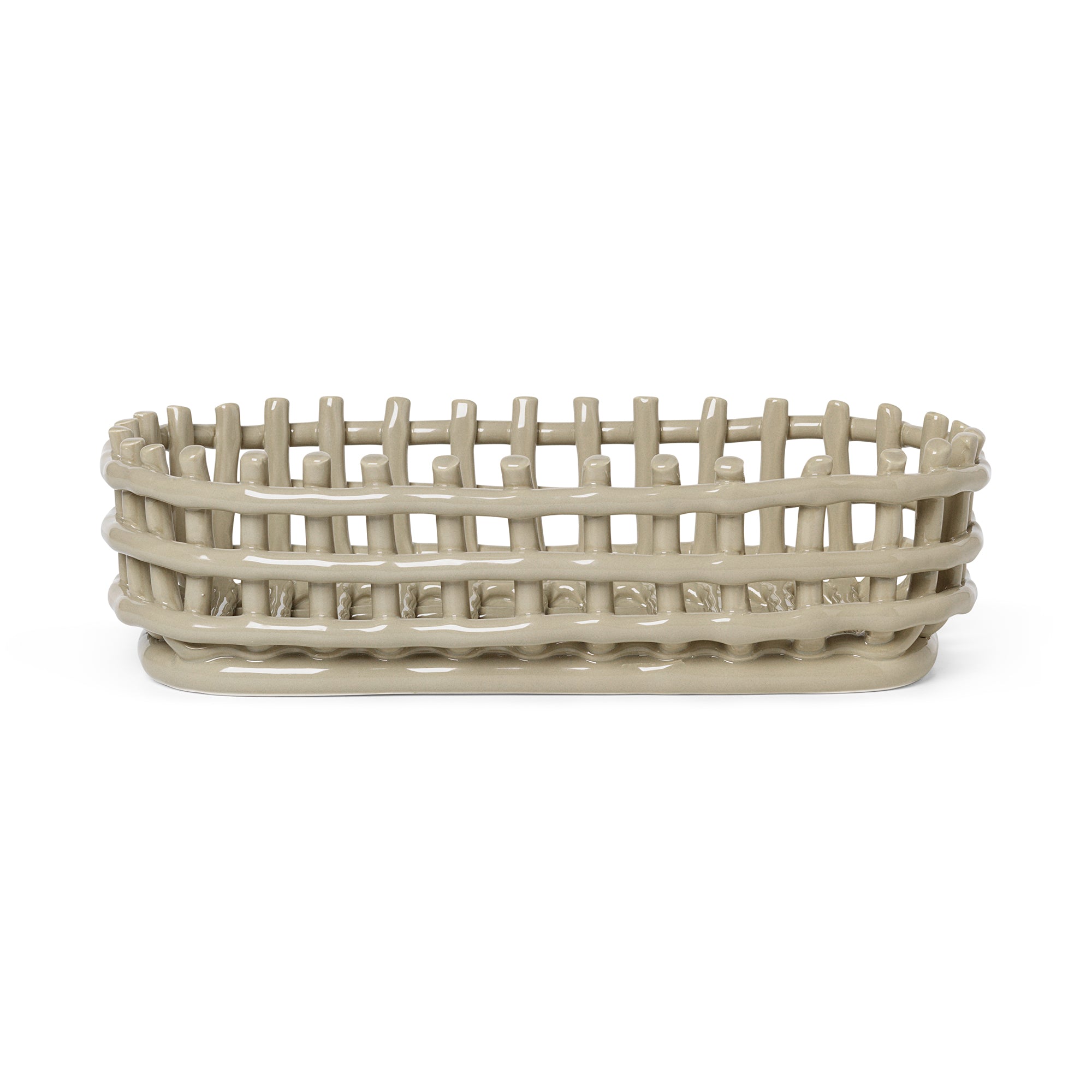 Ferm Living - Keramik Korb oval | cashmere