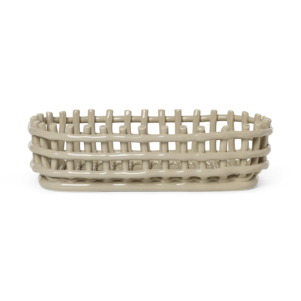 Ferm Living - Keramik Korb oval | cashmere
