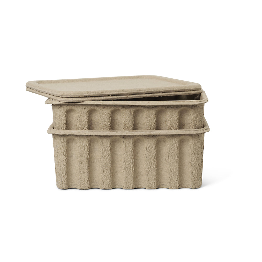 Ferm Living - Paper Pulp Aufbewahrungsbox | groß / braun