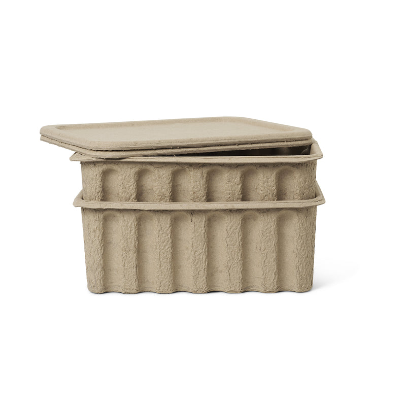 Ferm Living - Paper Pulp Aufbewahrungsbox | groß / braun