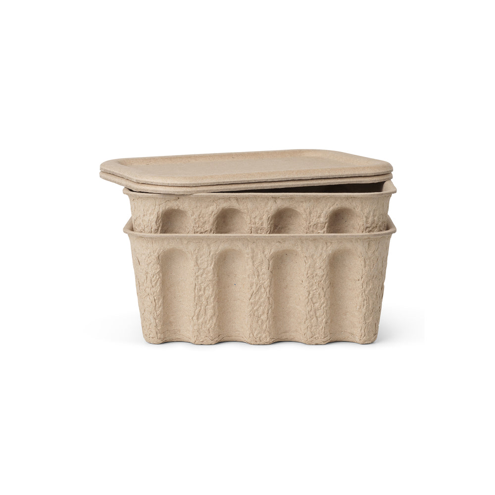 Ferm Living - Paper Pulp Aufbewahrungsbox | klein / braun