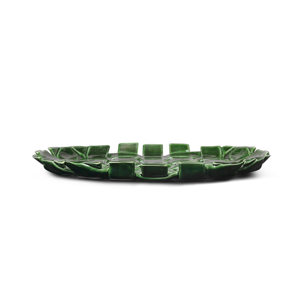 Ferm Living - Plait Servierplatte | emerald green