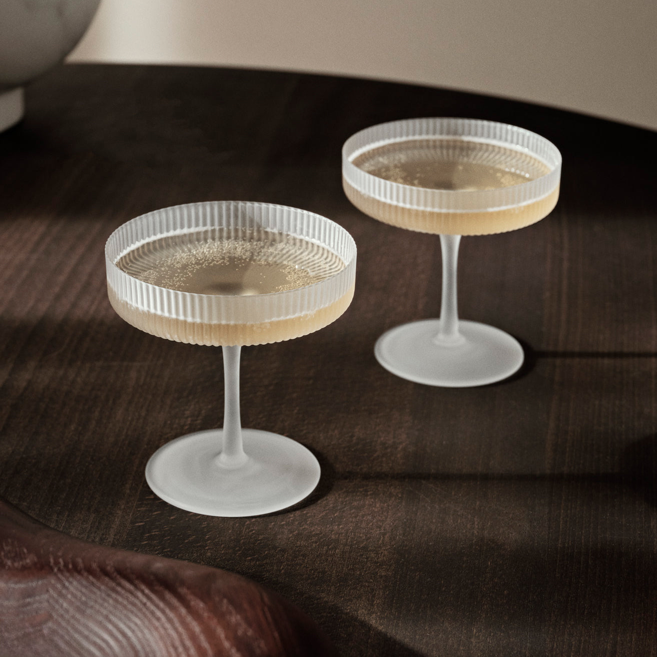 Ferm Living - Ripple Champagnerglas (2er-Set) | clear
