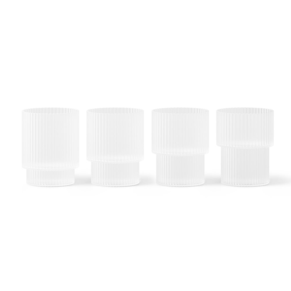 Ferm Living - Ripple Trinkgläser (4er-Set) | frosted